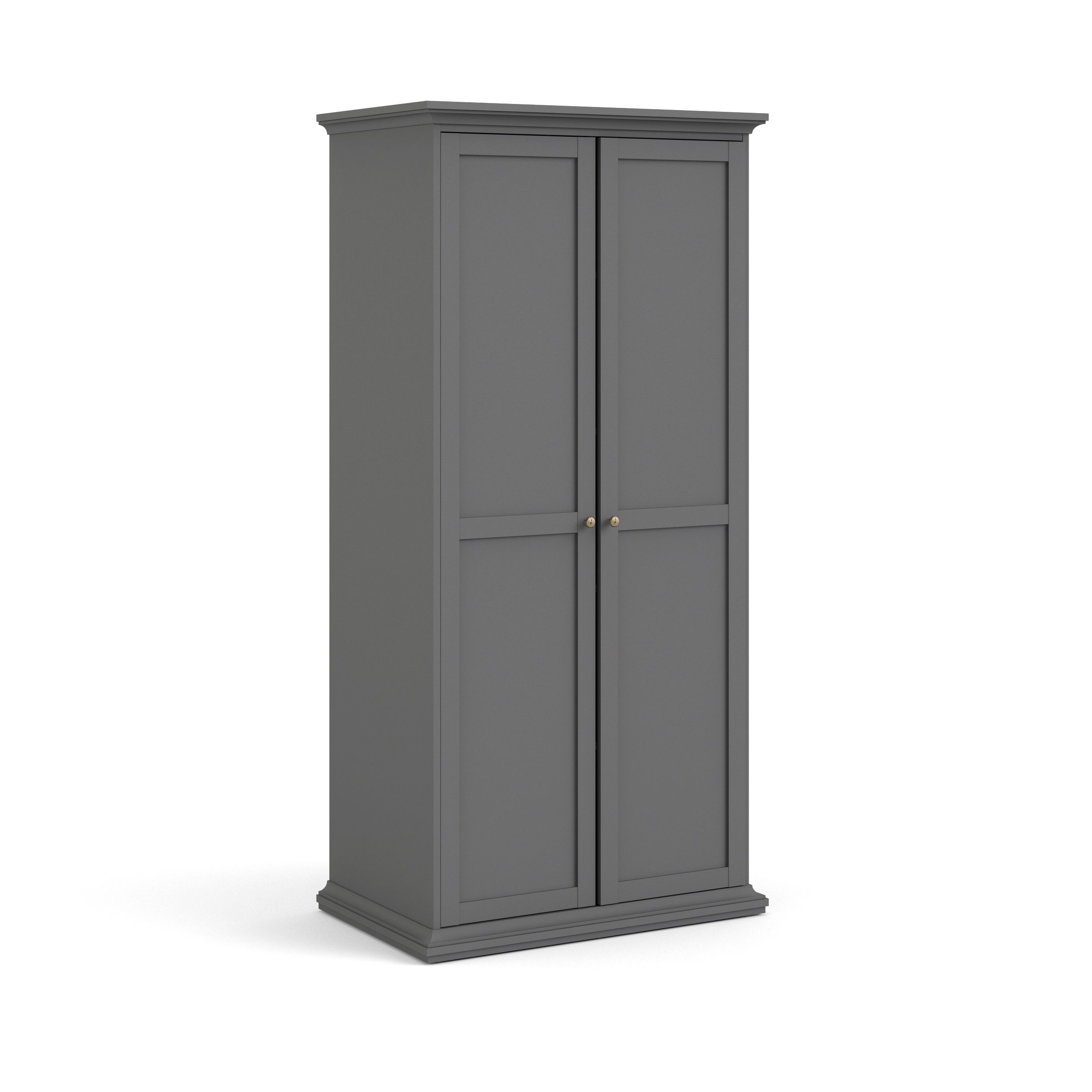 Paris matt grey double wardrobe discount