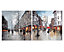 Paris street scenes Multicolour Canvas art, Set of 2 (H)40cm x (W)40cm