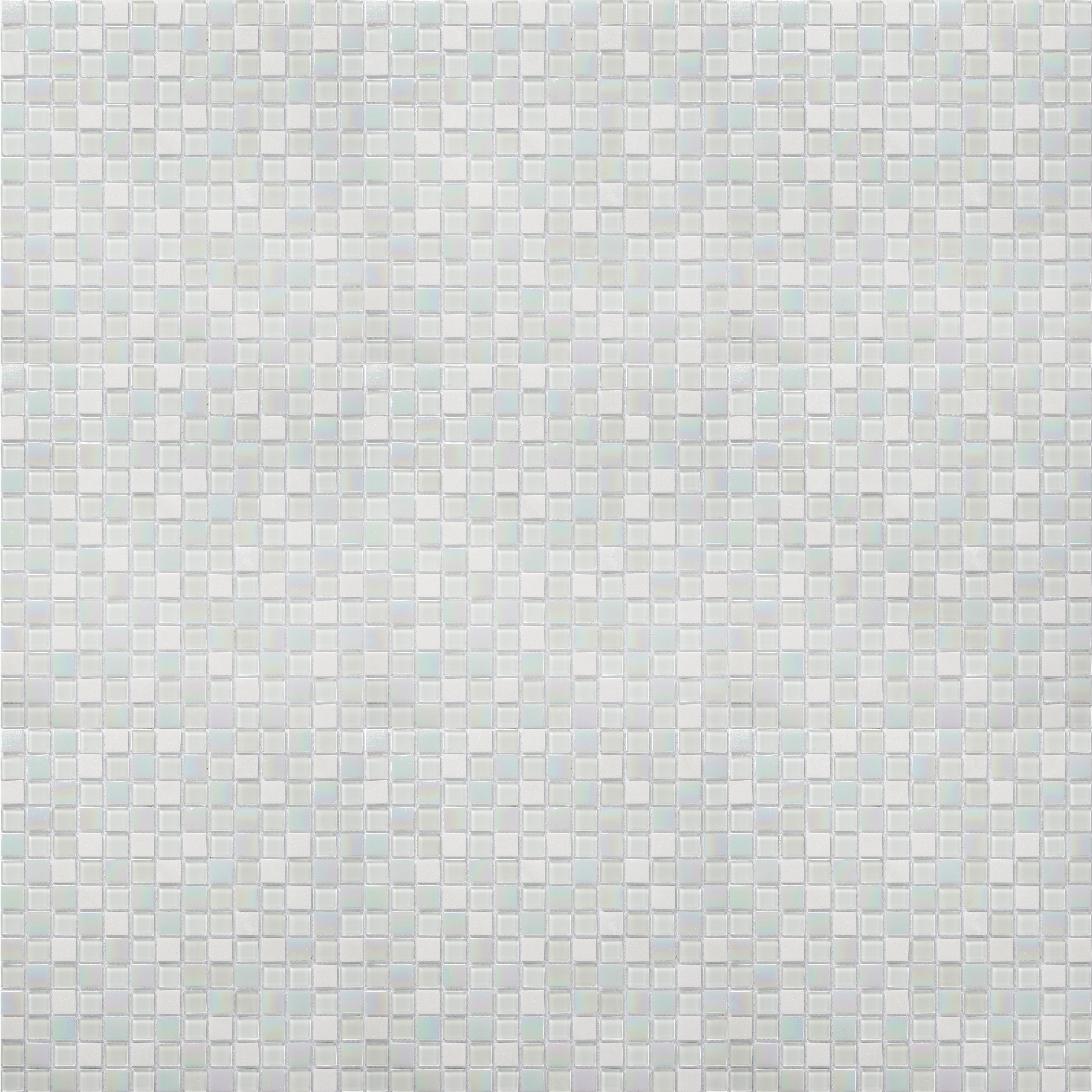 Parmia White Polished Gloss Glass & marble Mosaic tile, (L)300mm (W)300mm