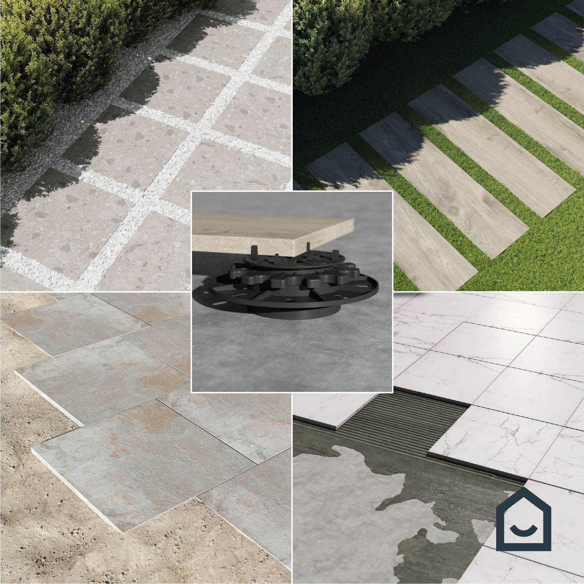 Paski Anthracite Matt Concrete effect Textured Porcelain Outdoor Floor Tile, Pack of 1, (L)900mm (W)600mm