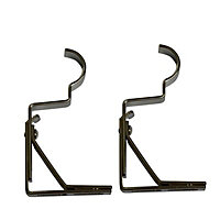 Passing Antique brass effect Metal Curtain track bracket, Pack of 2