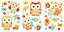 Patchwork birds Multicolour Self-adhesive Wall sticker (L)330mm (W)220mm