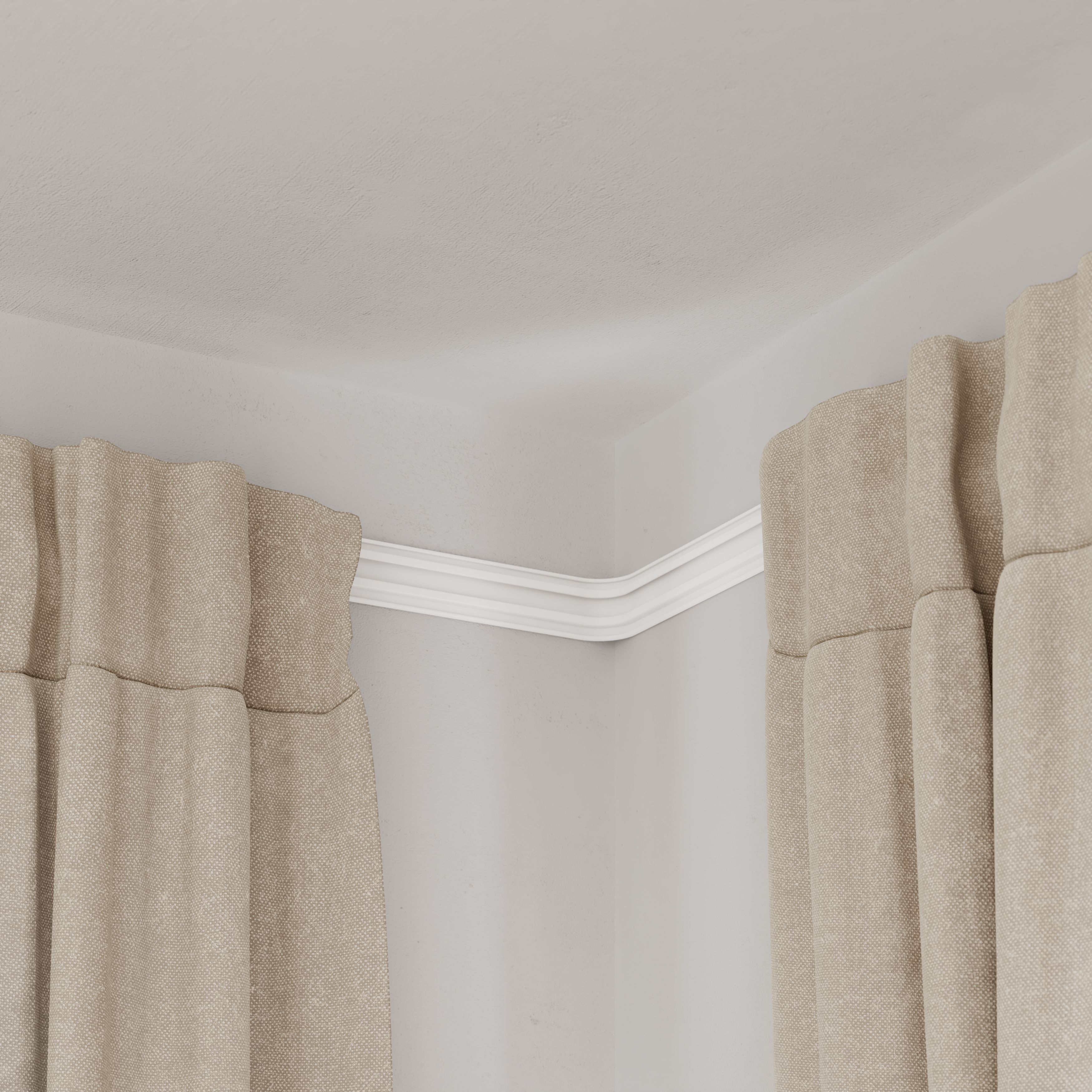 Patras Matt White Single curtain track Set, (L)2.5m
