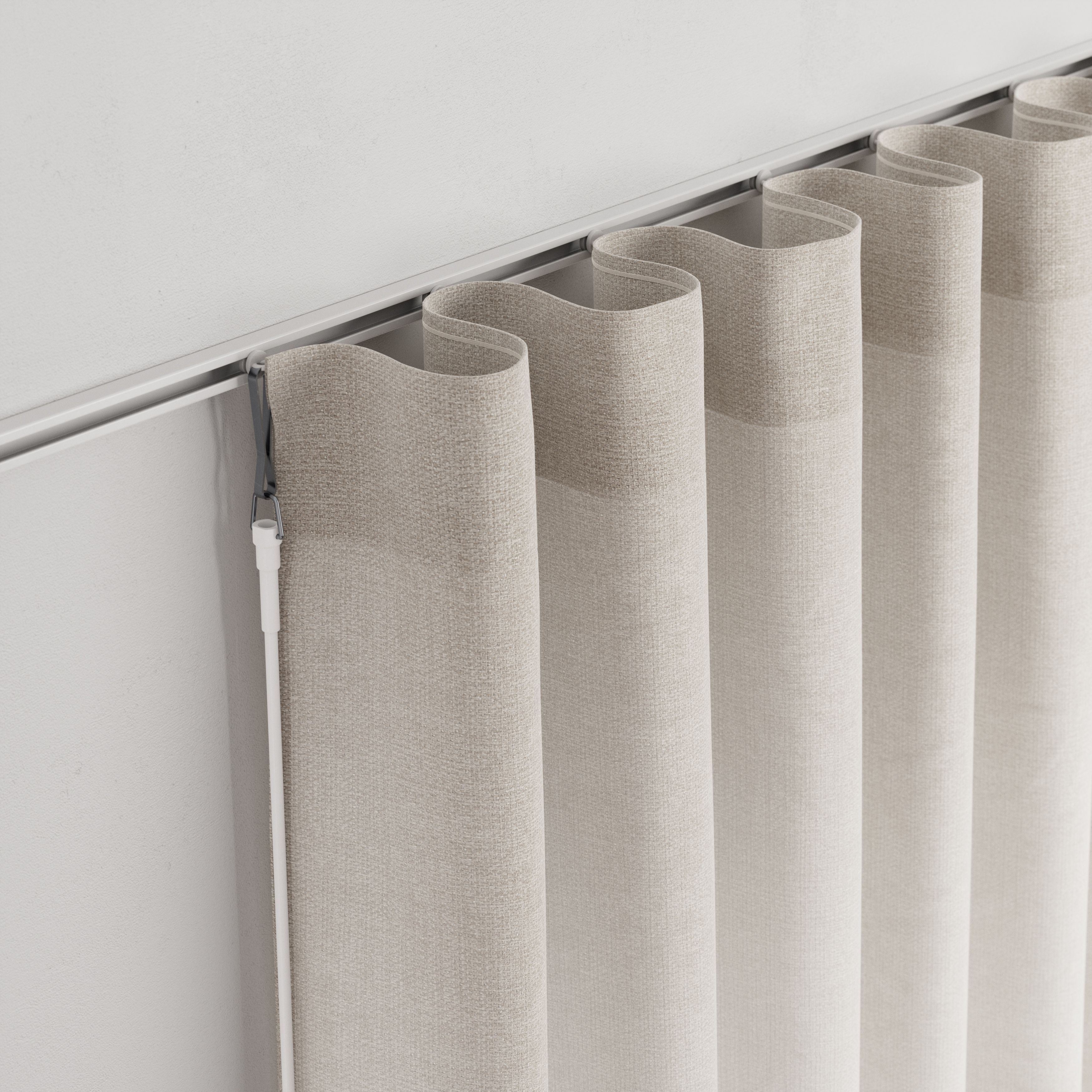 Patras Matt White Single curtain track Set, (L)2m