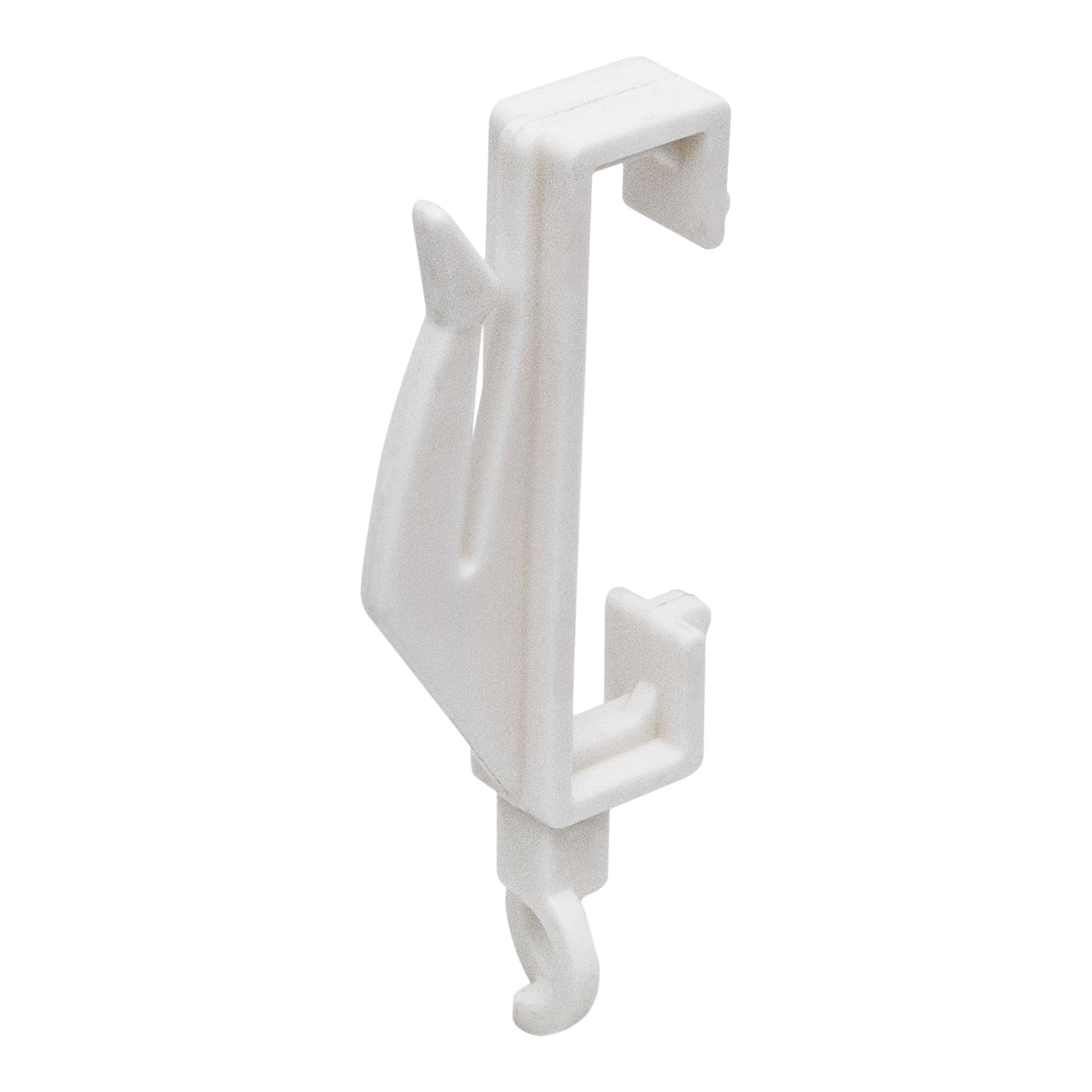 Patras Plastic White Matt Curtain hook, (L)47mm, Pack of 10