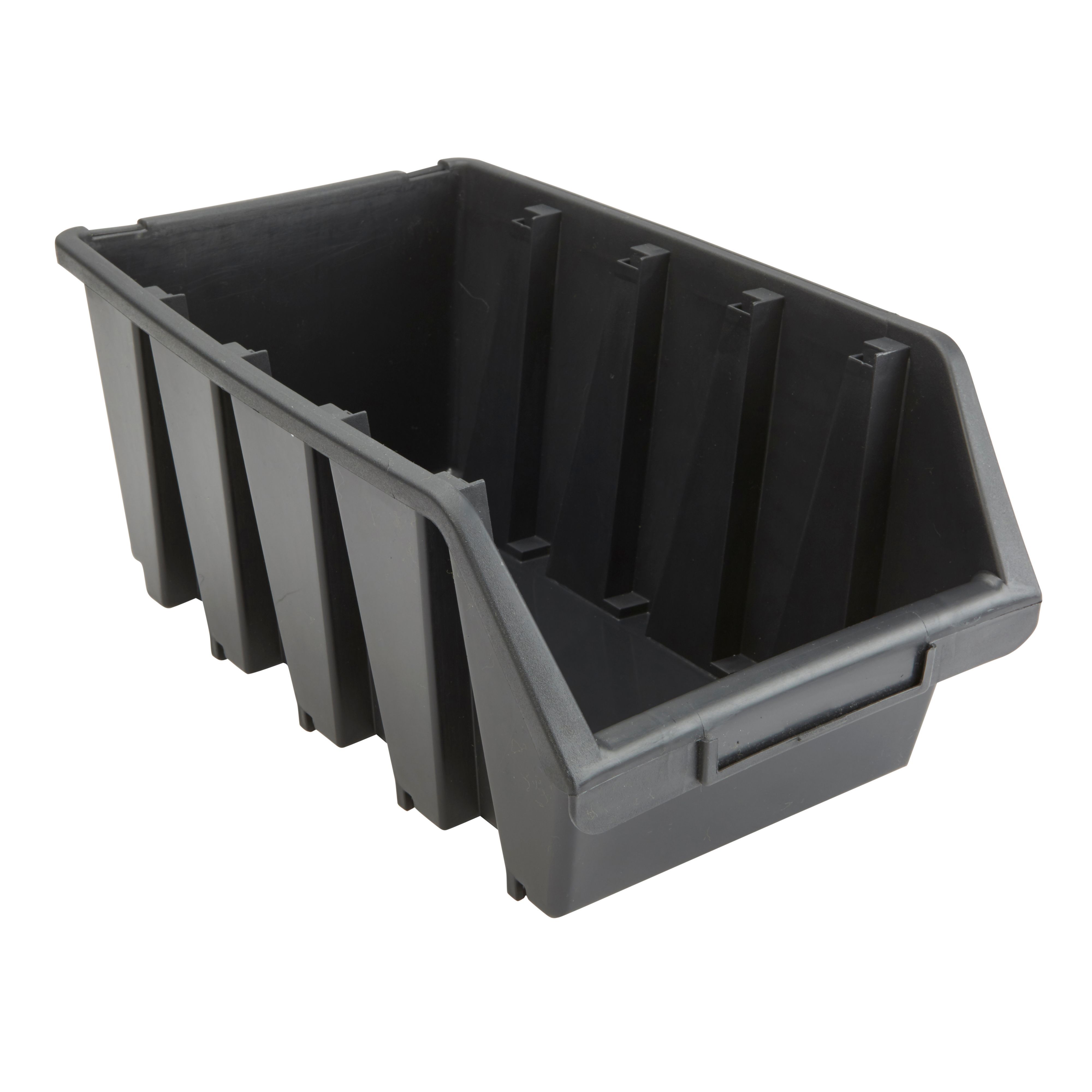 Patrol Ergobox Black Large Organiser bin DIY at B&Q