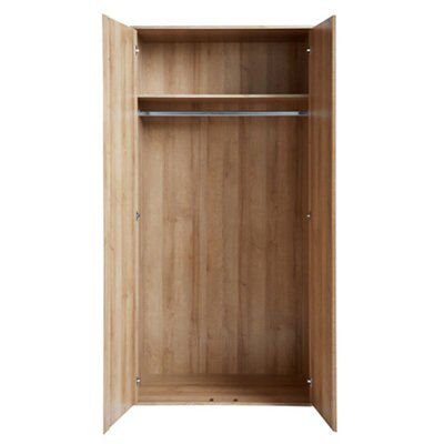 Pattinson Matt oak effect Double Wardrobe (H)2021mm (W)987mm (D)582mm