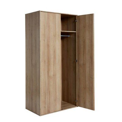 Pattinson Matt oak effect Double Wardrobe (H)2021mm (W)987mm (D)582mm