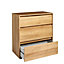 Pattinson Matt riviera oak effect 3 Drawer Chest of drawers (H)814mm (W)768mm (D)400mm