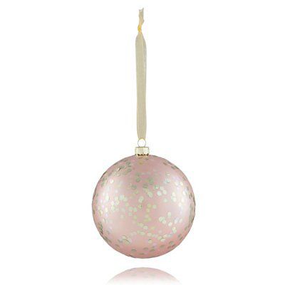 Peach Glitter effect Plastic Bauble
