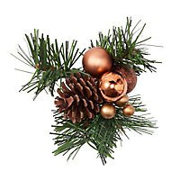 Pecan brown Glitter effect Foliage Christmas tree clip