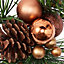 Pecan brown Glitter effect Foliage Christmas tree clip