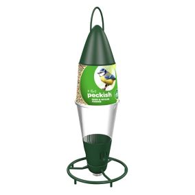 Peckish Plastic Seed & nyger Green Hanging Bird feeder 0.6L