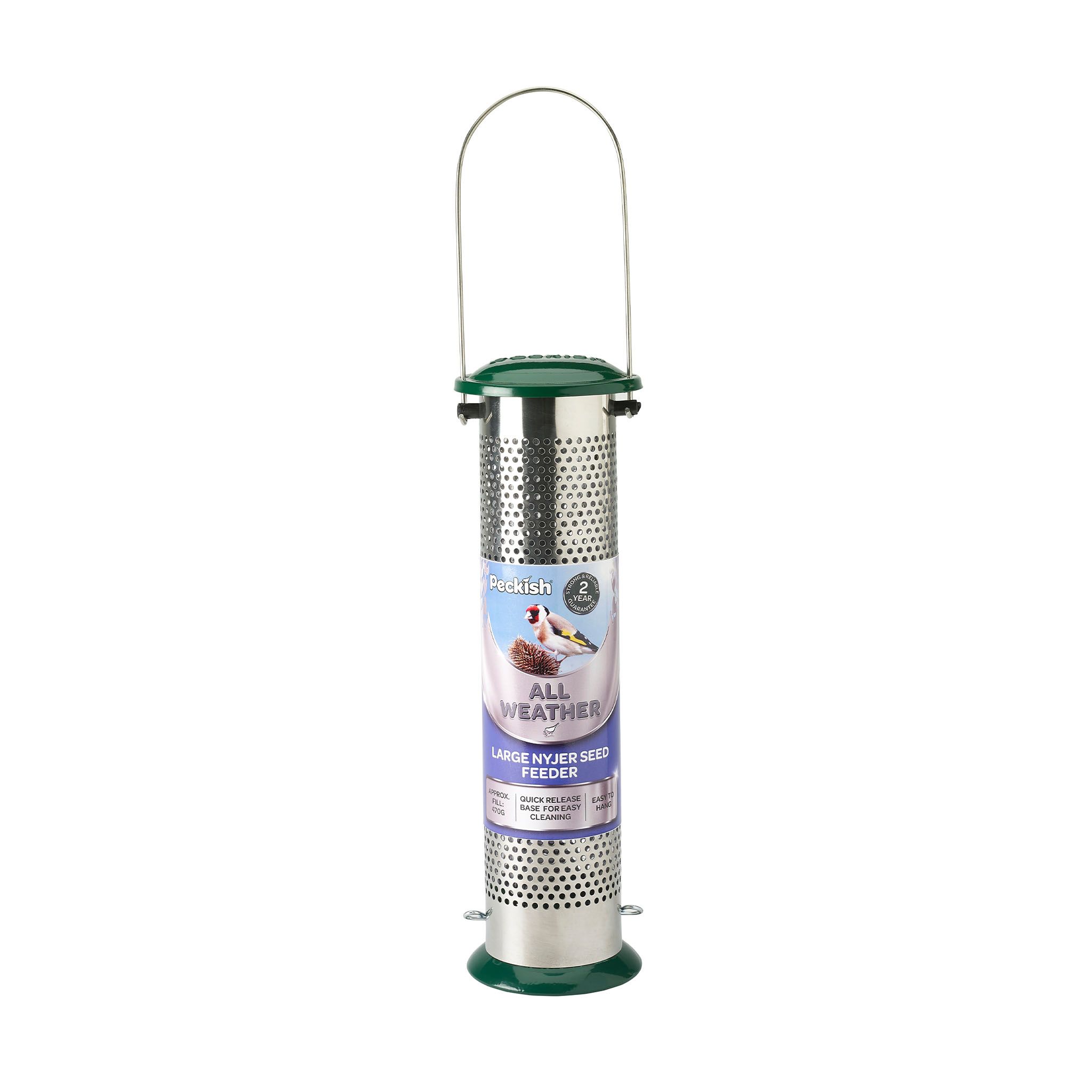 Peckish Plastic & steel Seed & nyger Green All weather Bird feeder 0.7L