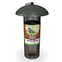 Peckish Secret garden Steel Peanut Green Bird feeder 0.7L