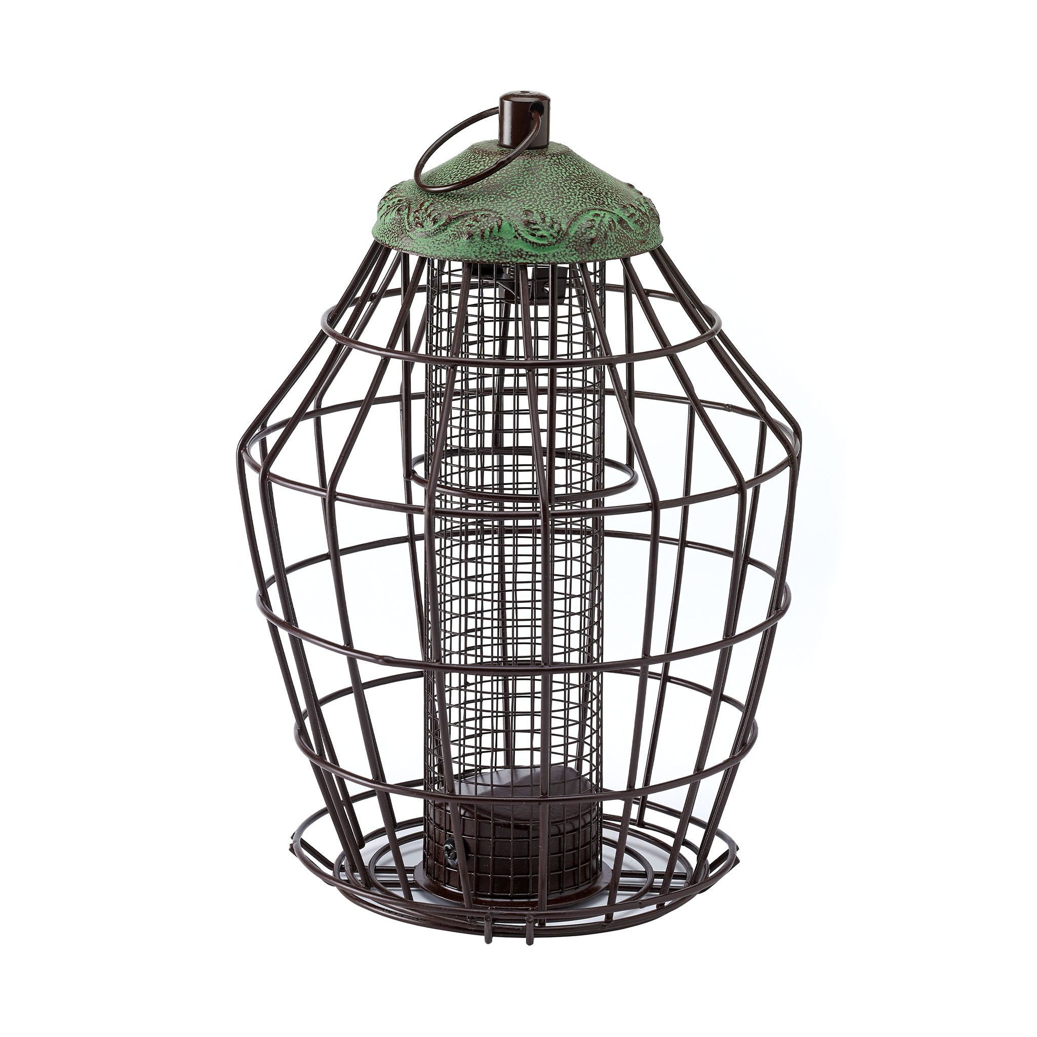 Peckish Secret garden Steel Peanut Green Squirrel proof Bird feeder 0.7L