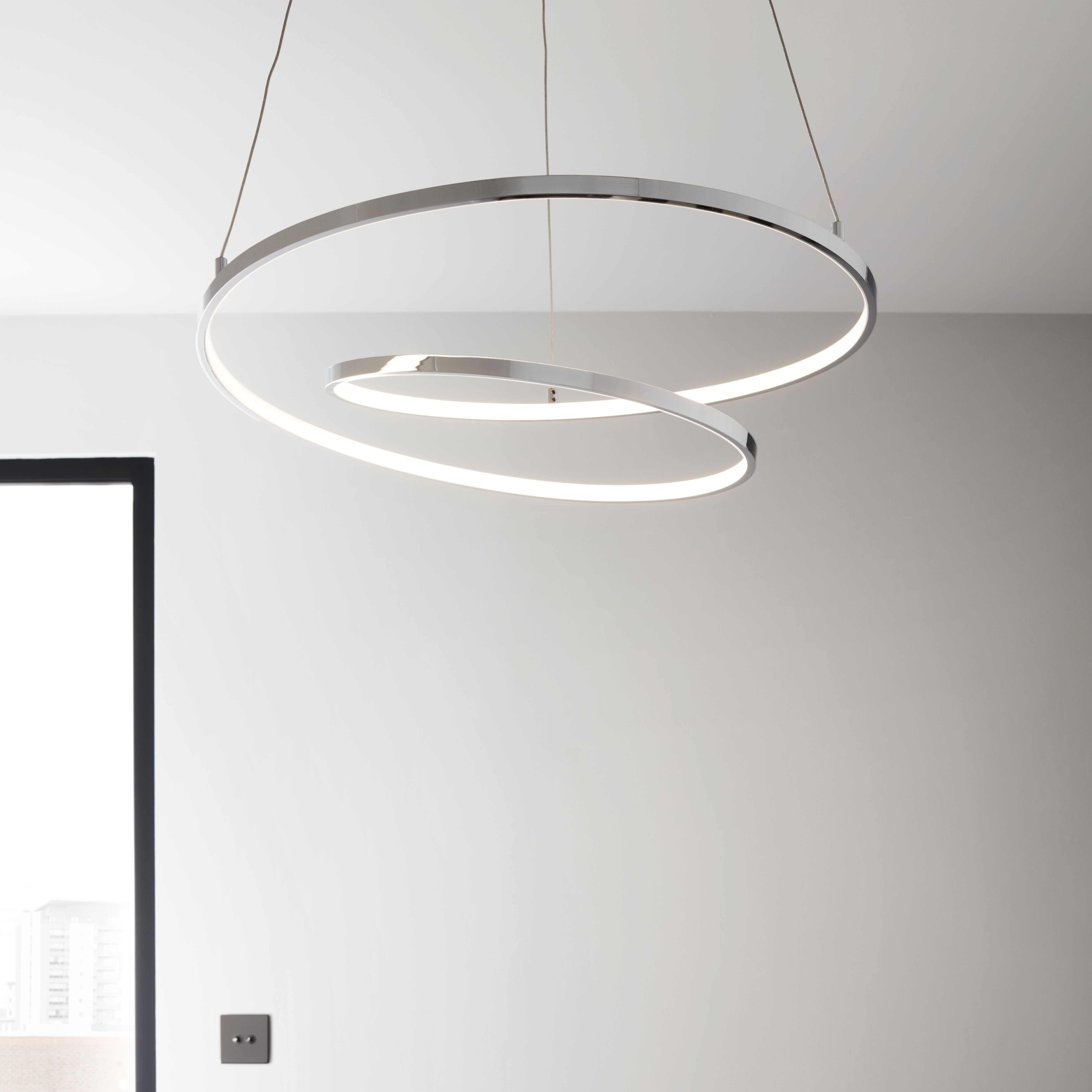 Pegmati Chrome effect Pendant ceiling 