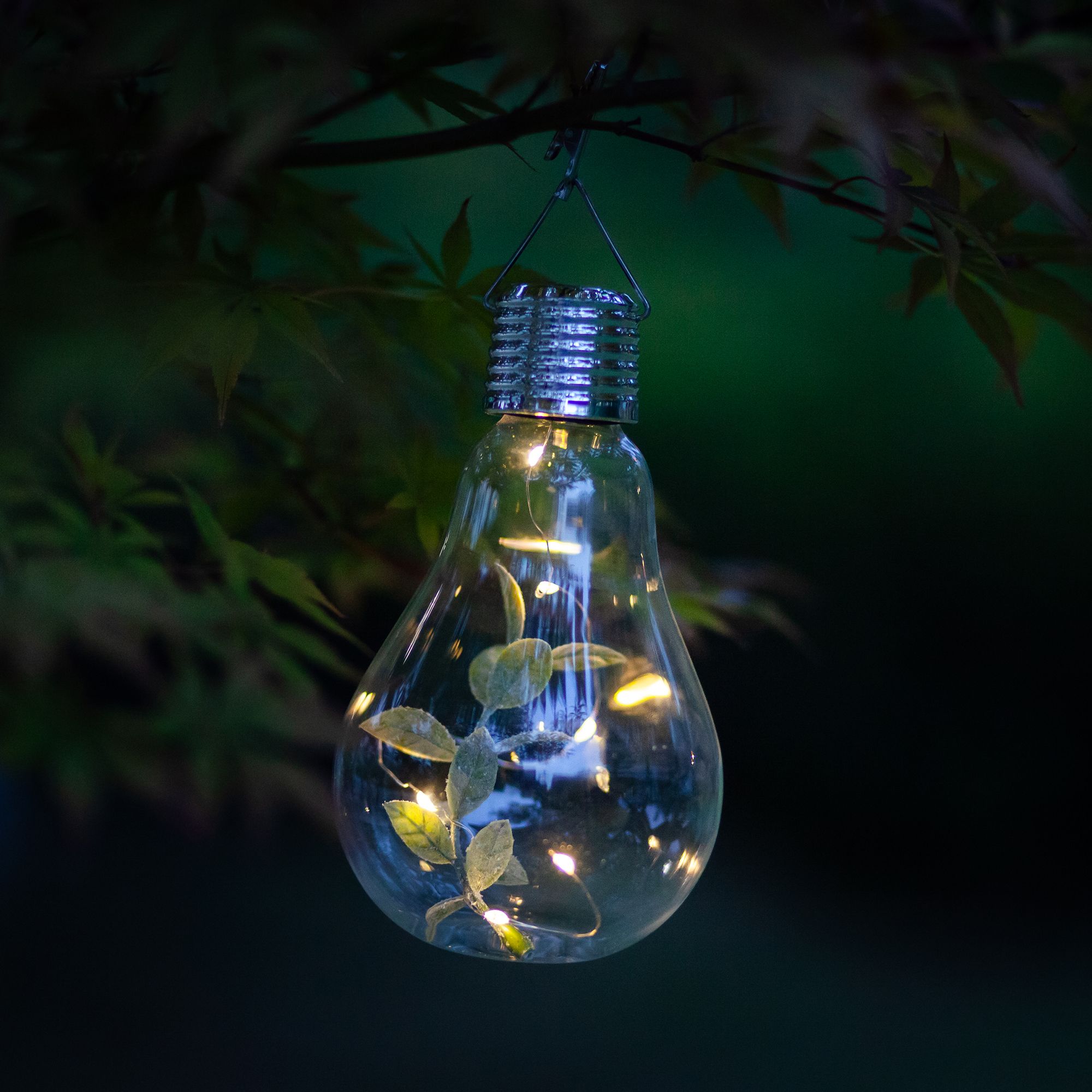 Penasco Clear Leaf stem in bulb Solar-powered Integrated LED Outdoor ...