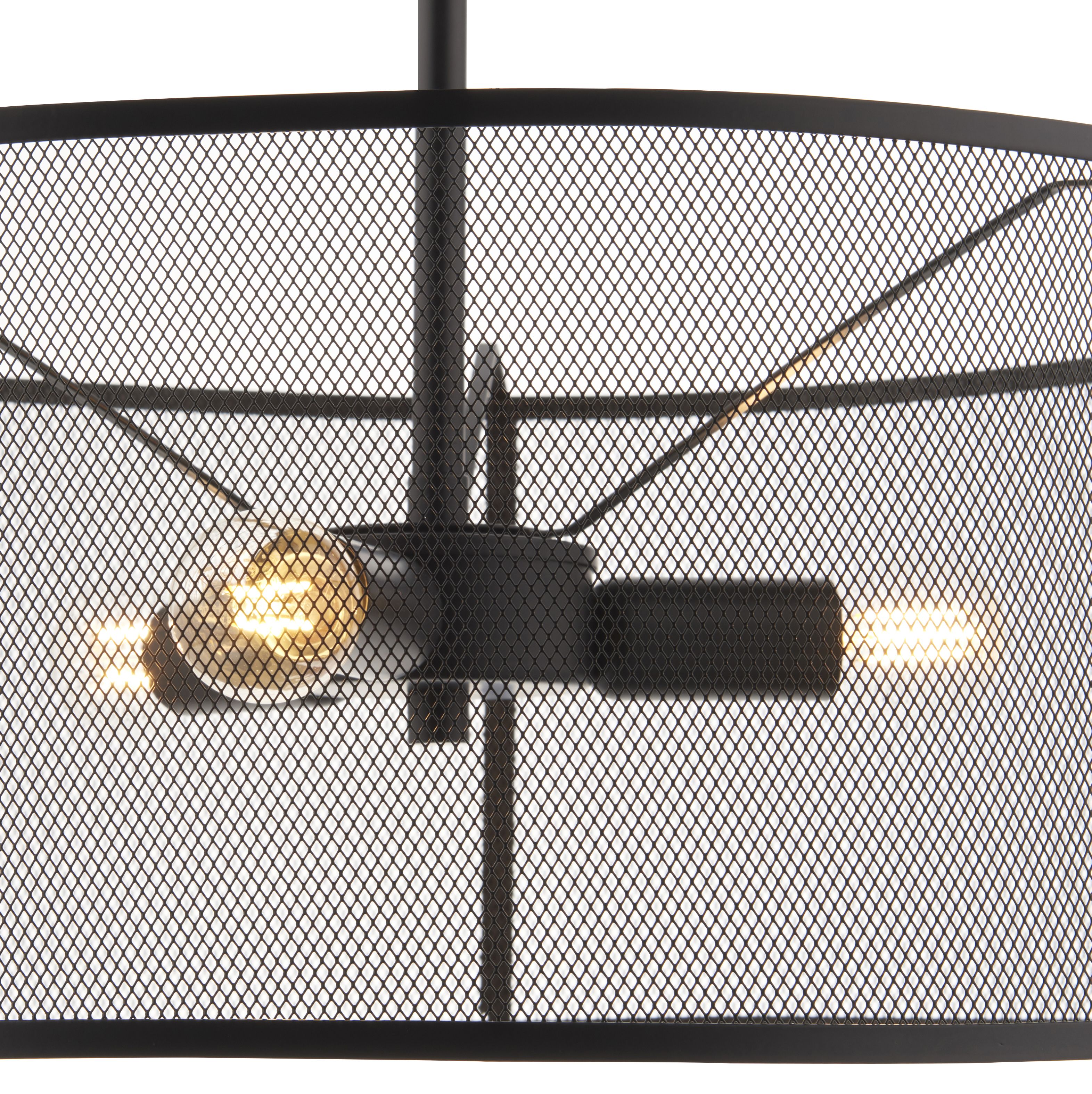 pendant Black 3 Lamp Pendant ceiling light, (Dia)500mm