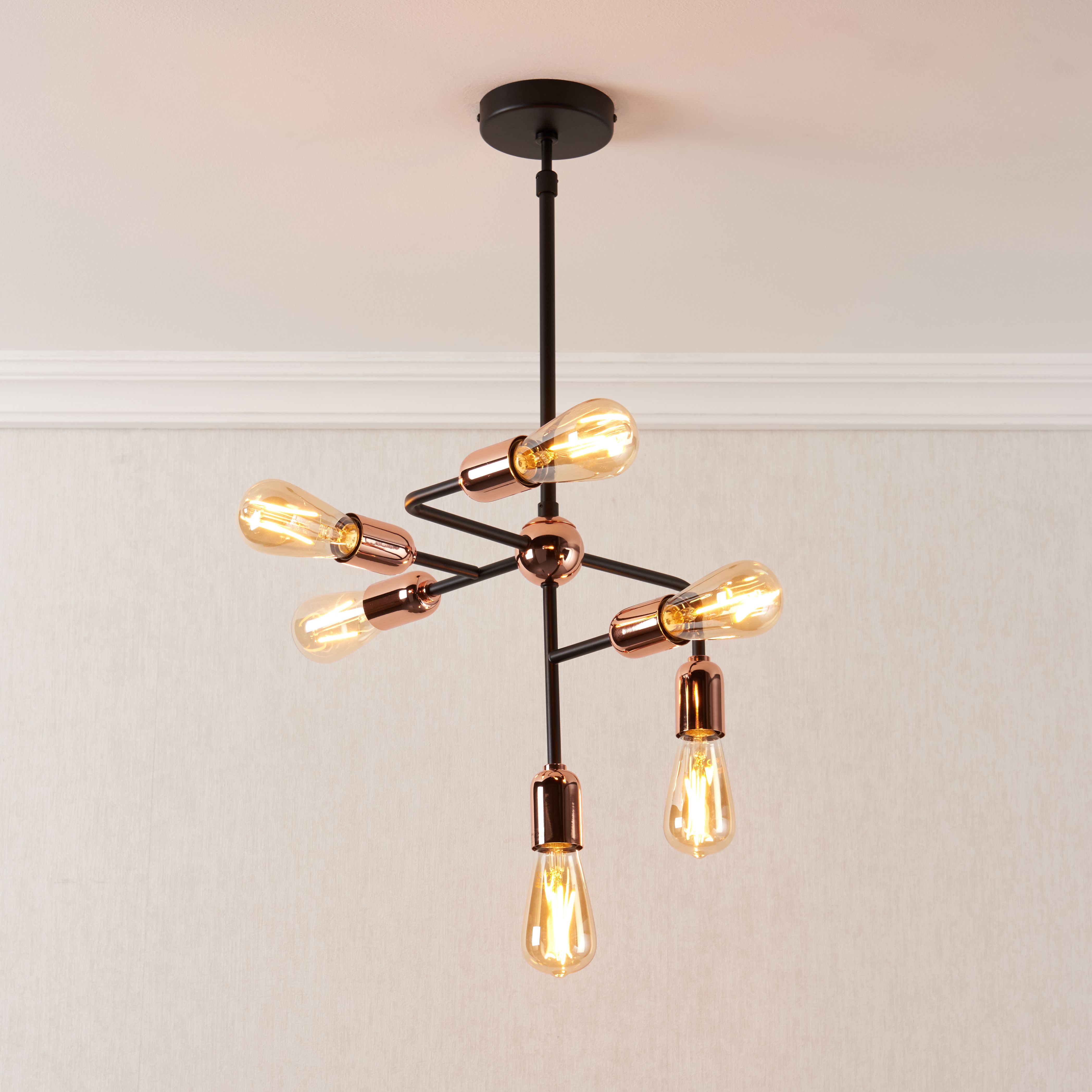 Black brass outlet ceiling light