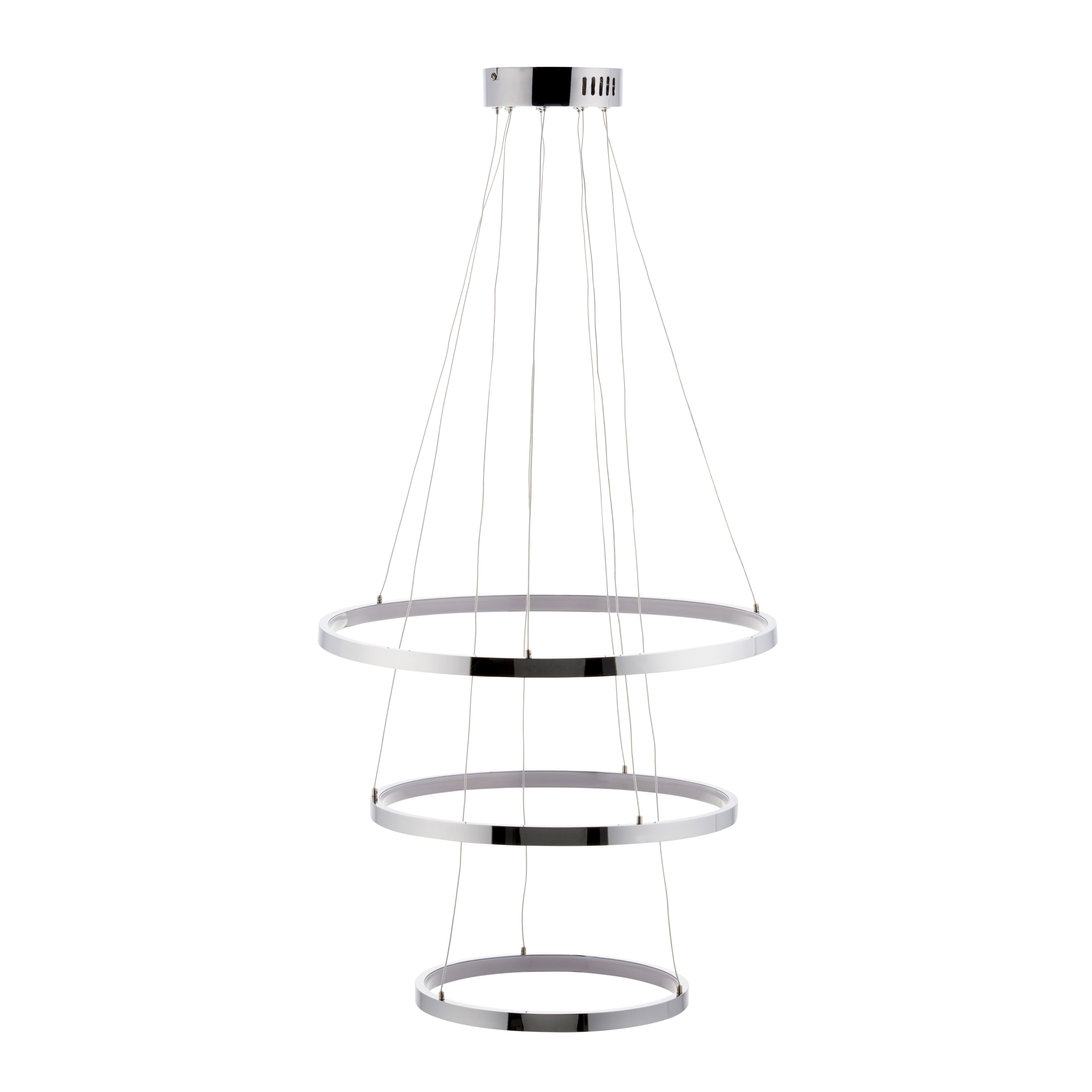 pendant Chrome effect 3 Lamp LED Pendant ceiling light, (Dia)512mm