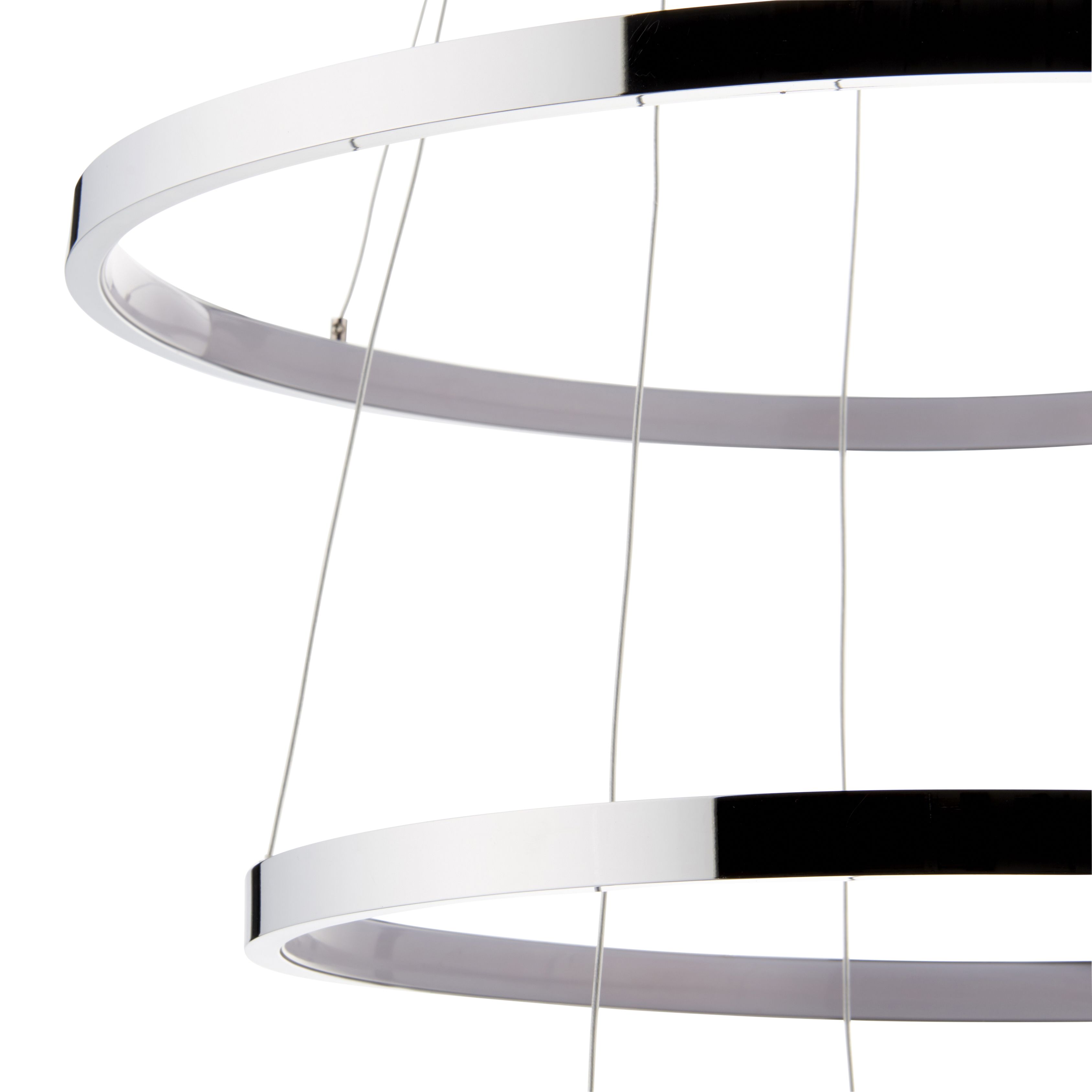 pendant Chrome effect 3 Lamp LED Pendant ceiling light, (Dia)512mm