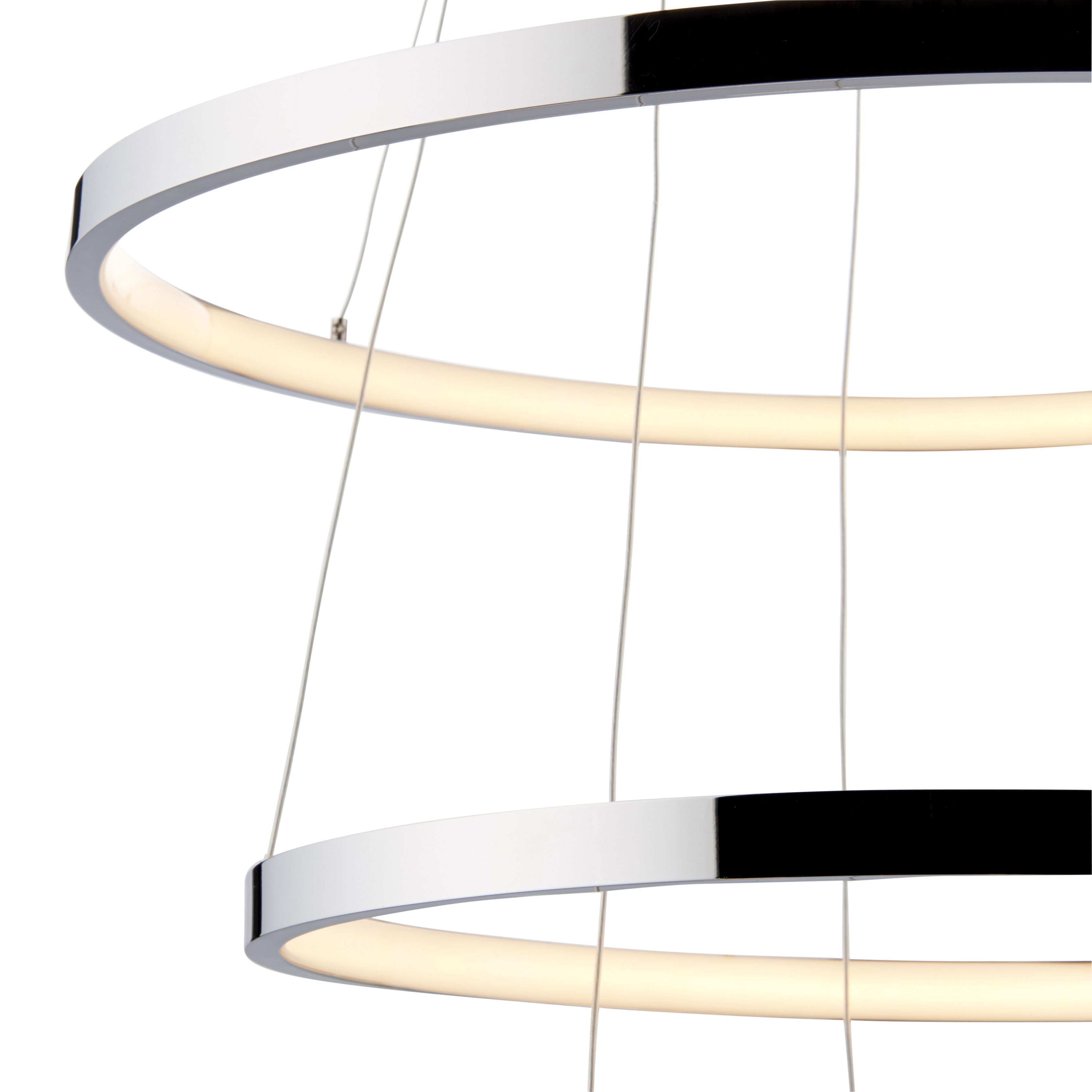 pendant Chrome effect 3 Lamp LED Pendant ceiling light, (Dia)512mm