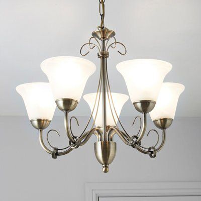 Pendant Gold effect 5 Lamp Pendant ceiling light, (Dia)480mm