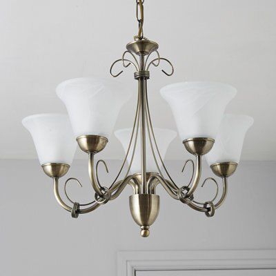 Pendant Gold effect 5 Lamp Pendant ceiling light, (Dia)480mm