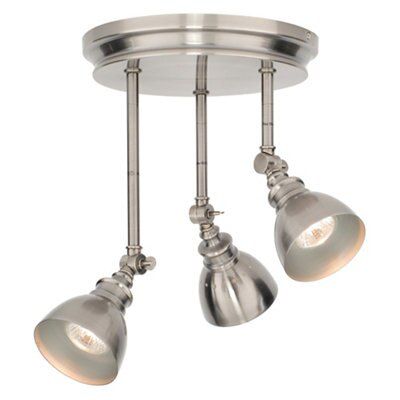 Penn Nickel effect 3 Bedroom & living room Spotlight | DIY at B&Q