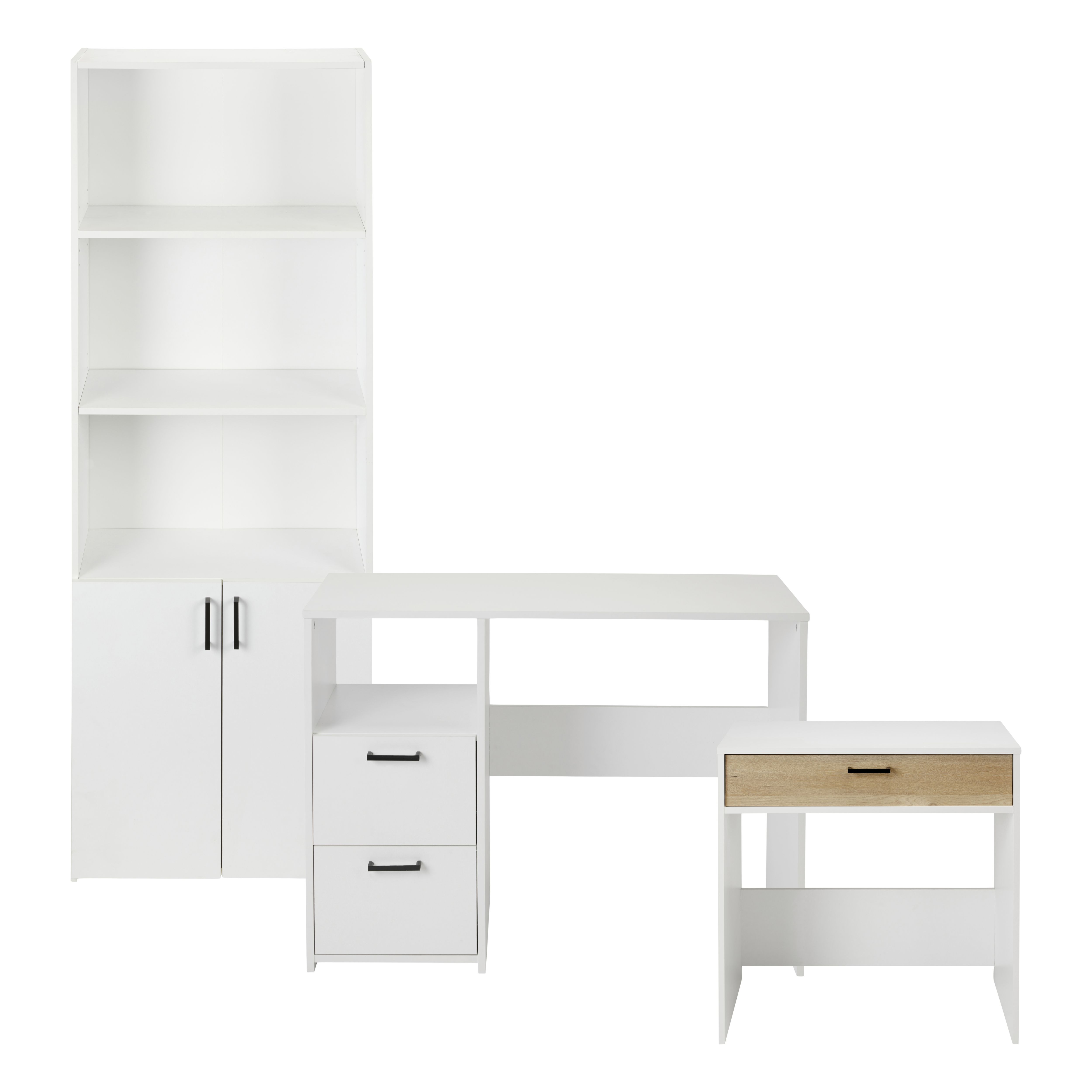 Penwith 0 Drawer Matt white Bookcase (H)180cm x (W)66.2cm x (D)25.7cm