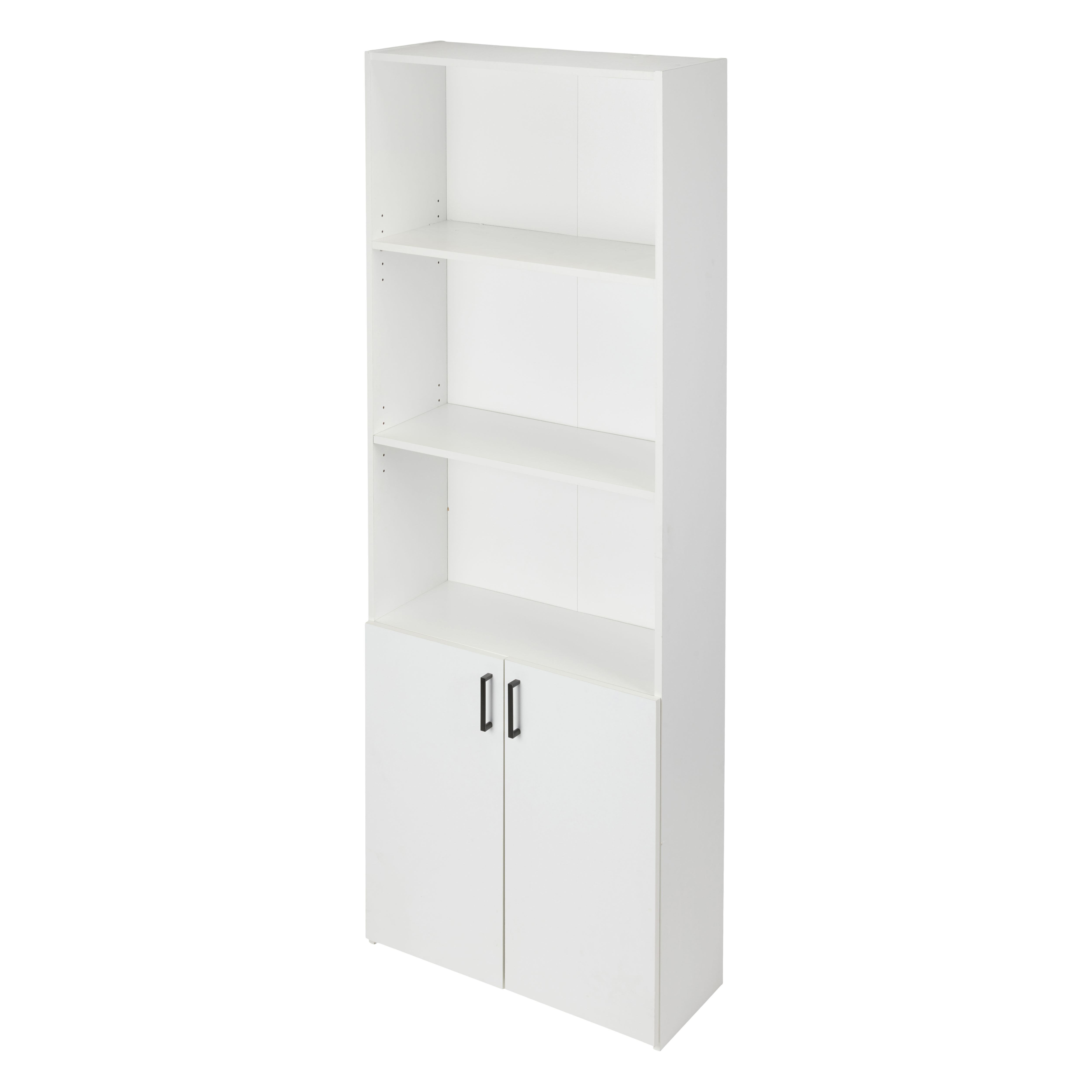 Penwith Matt white 1 compartment 3 Shelf Freestanding Rectangular Bookcase (H)1800mm (W)662mm (D)257mm