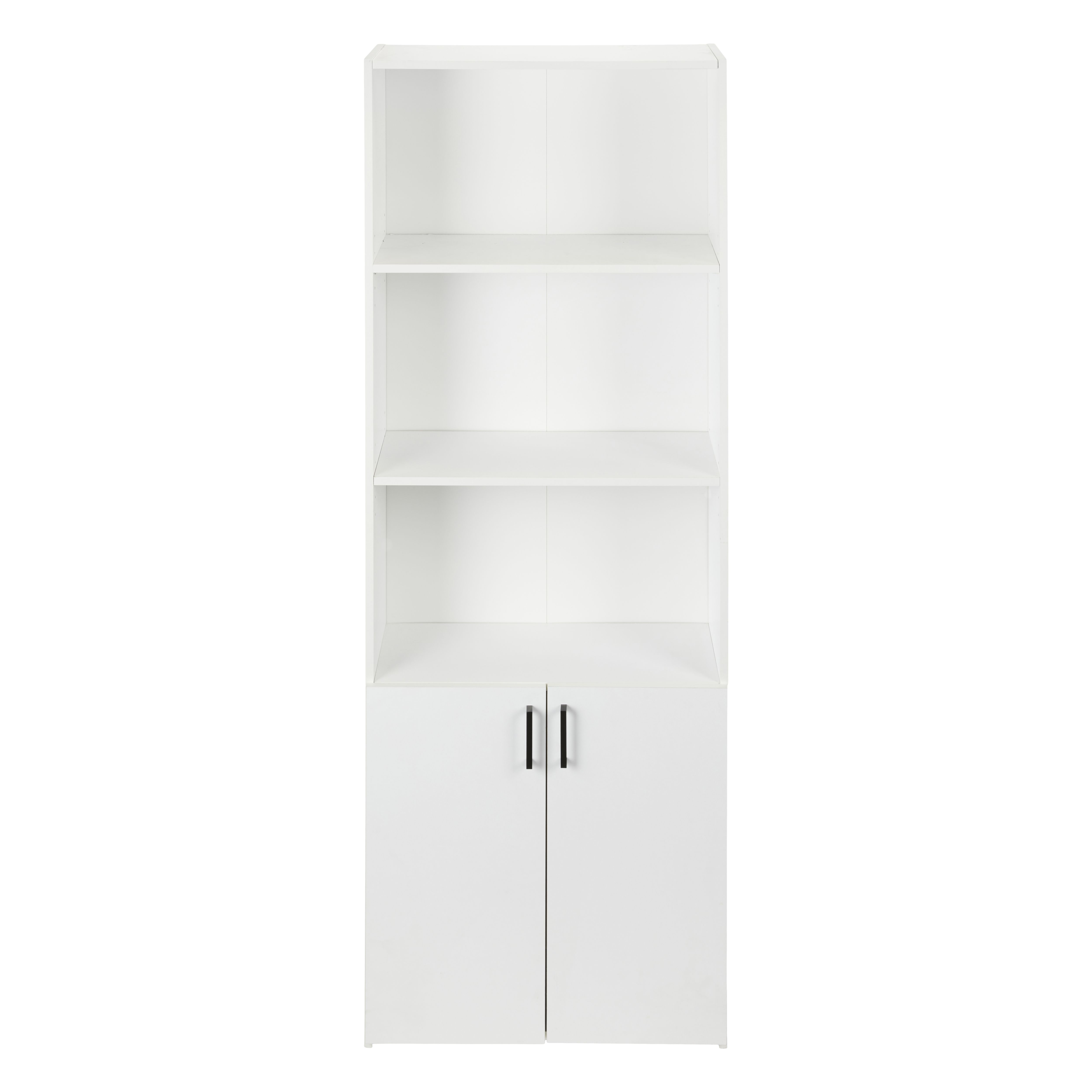 Penwith Matt white 1 compartment 3 Shelf Freestanding Rectangular Bookcase (H)1800mm (W)662mm (D)257mm