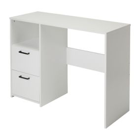 Penwith Matt white 2 drawer Desk (H)731mm (W)996mm