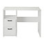 Penwith Matt white 2 drawer Desk (H)731mm (W)996mm