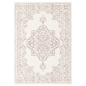 Peony Pink Flatweave Medium Indoor & outdoor Rug, (L)170cm x (W)120cm