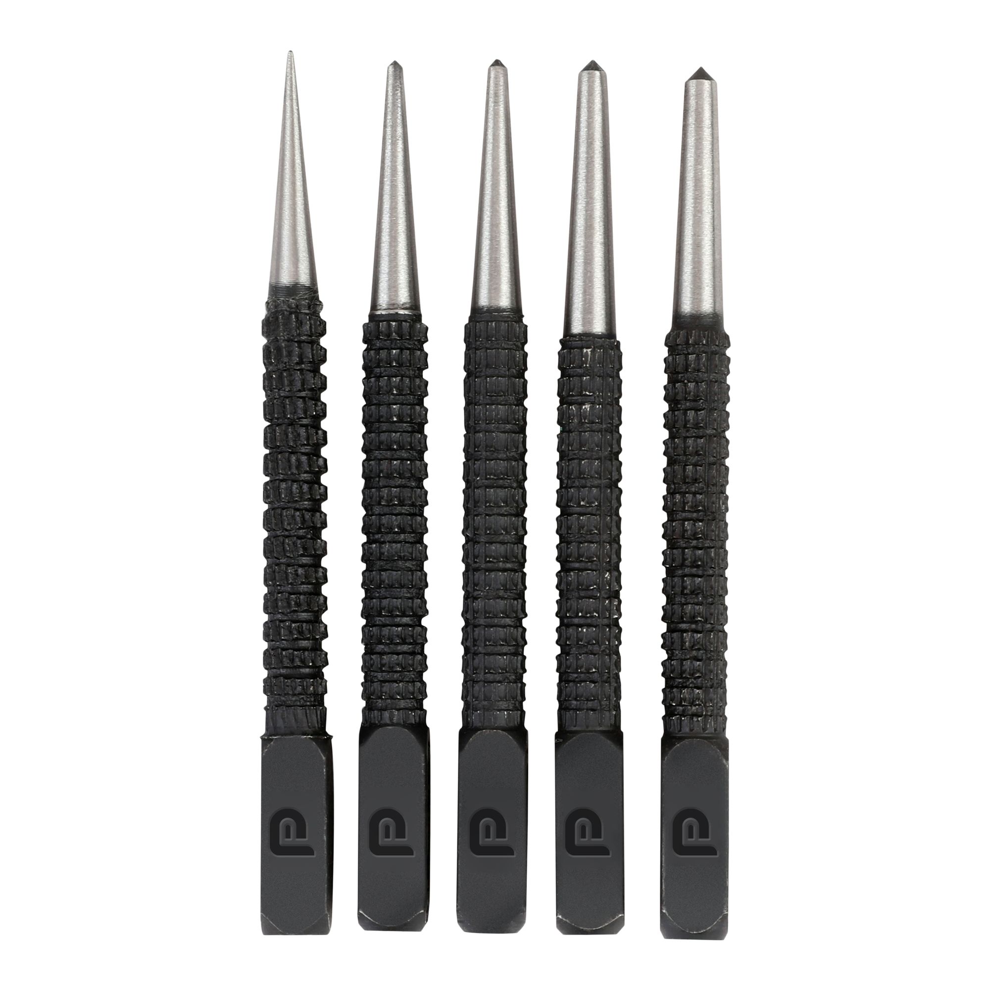 Performance Power 5 piece Carbon steel Centre punch set Black