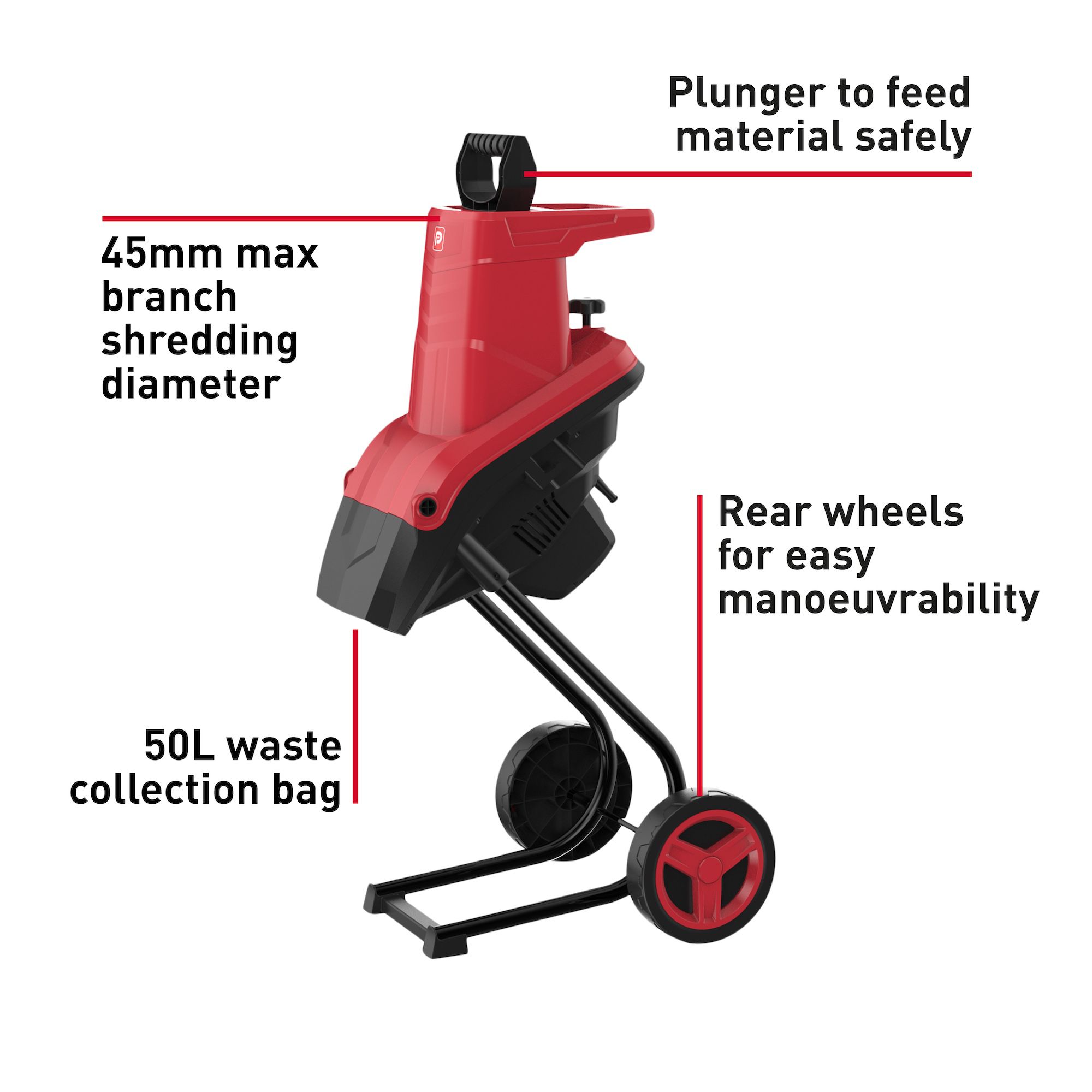 Performance Power Corded 80kg/hr 2500W Impact Shredder - PPB1537SHR