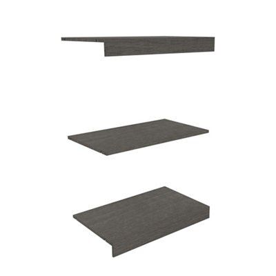 Perkin Grey oak effect Top, base & shelf kit (W)800mm (D)478mm, Set