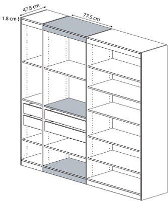 Perkin Grey oak effect Top, base & shelf kit (W)800mm (D)478mm, Set