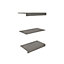 Perkin Matt grey oak effect Top, base & shelf kit (W)475mm (D)478mm