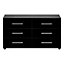 Perla Black oak effect 6 Drawer Chest of drawers (H)662mm (W)1204mm (D)424mm