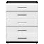 Perla Black & white oak effect 5 Drawer Chest of drawers (H)1052mm (W)804mm (D)424mm