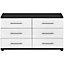 Perla Black & white oak effect 6 Drawer Chest of drawers (H)662mm (W)1204mm (D)424mm