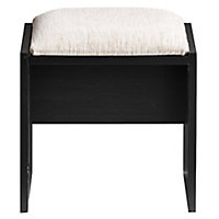 Perla Black & white Oak effect Dressing table stool