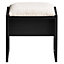 Perla Black & white Oak effect Dressing table stool