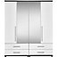Perla Gloss white oak effect 4 Drawer Wardrobe (H)1879mm (W)1604mm (D)525mm