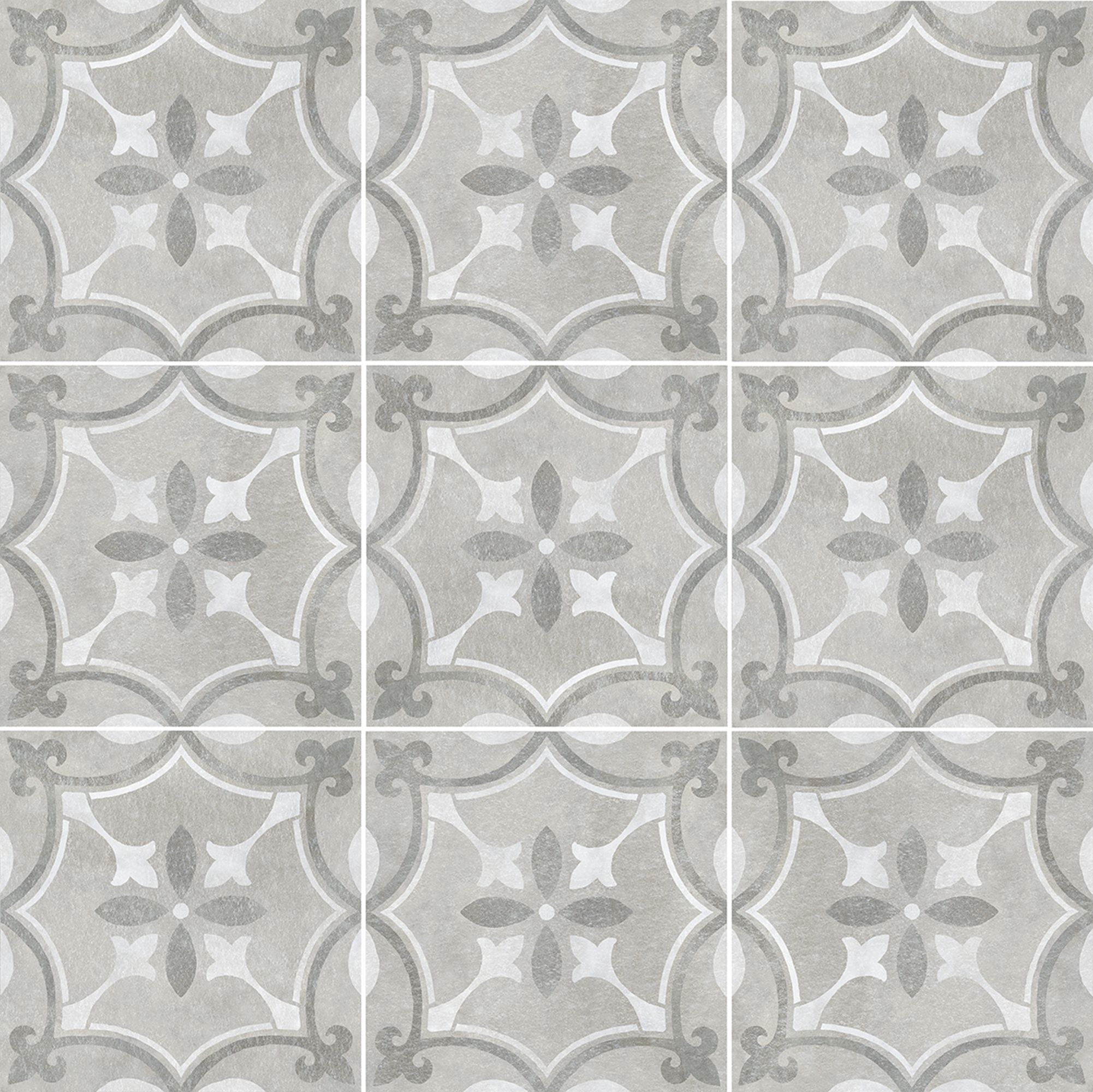 Perla Grey Matt Patterned Stone effect Ceramic Indoor Wall & floor Tile - 3