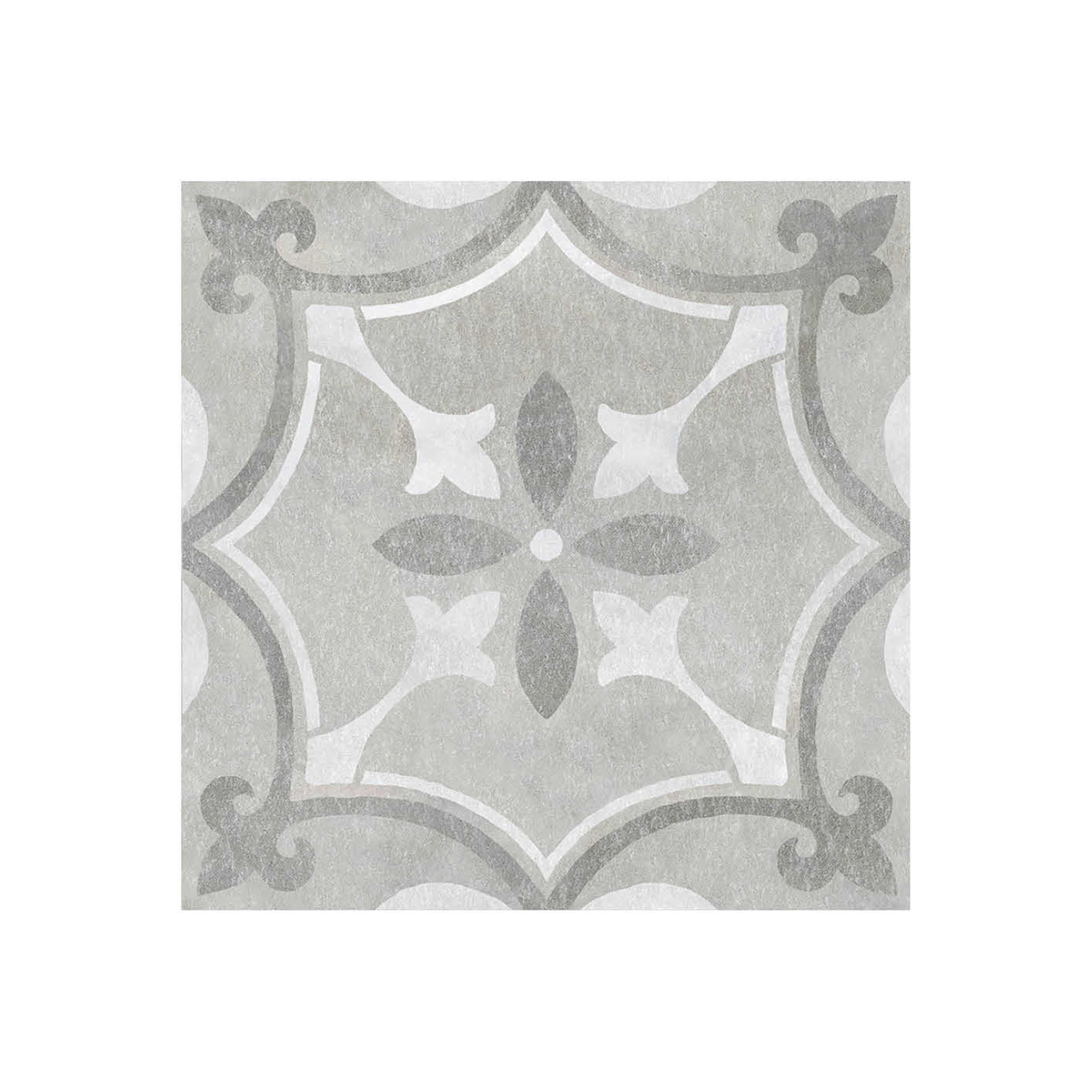 Perla Grey Matt Patterned Stone effect Ceramic Indoor Wall & floor Tile