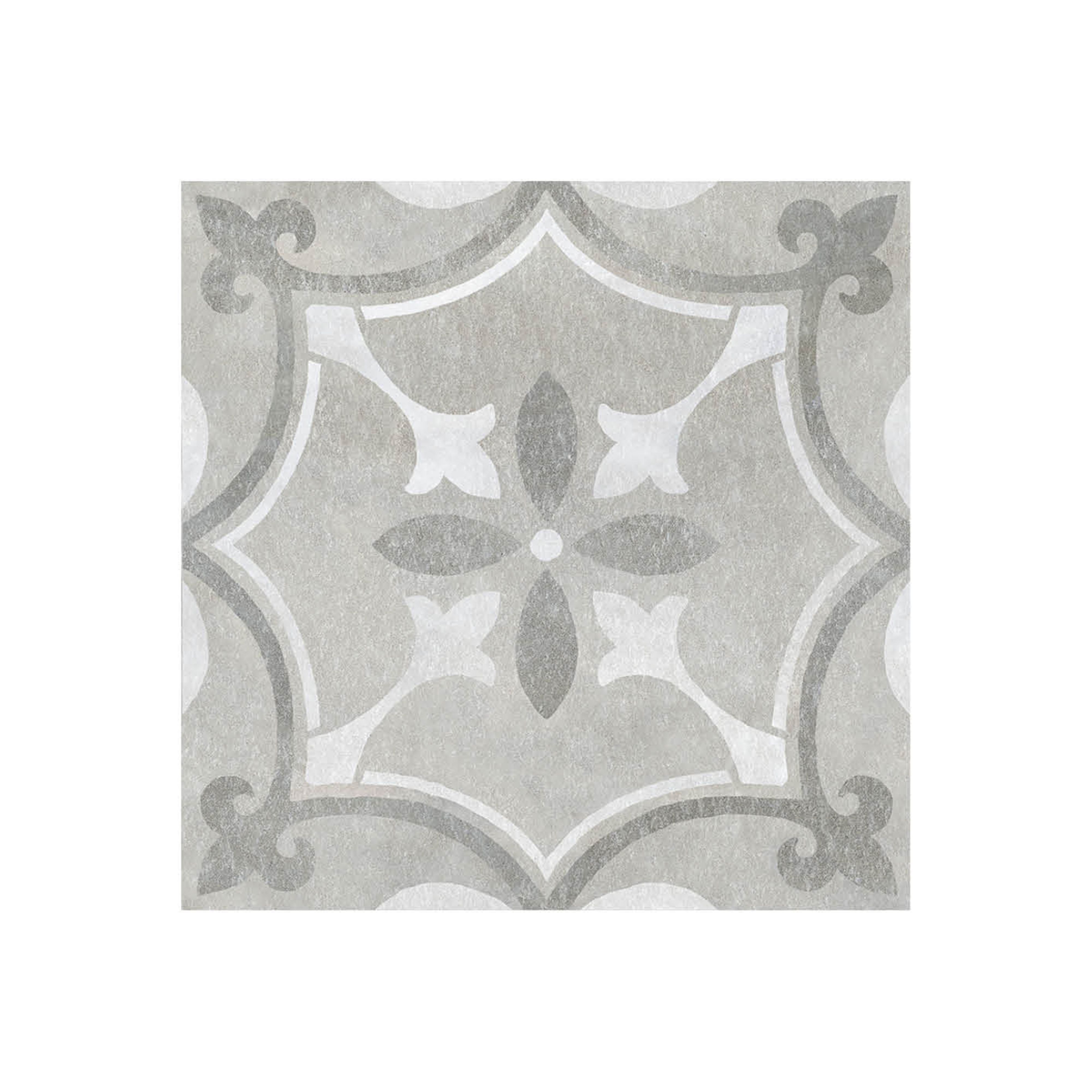 Perla Grey Matt Patterned Stone effect Ceramic Indoor Wall & floor